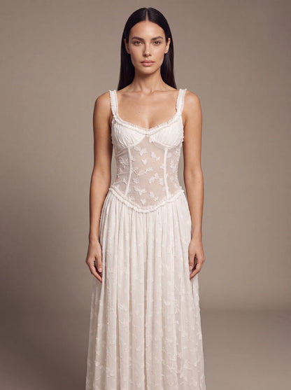 ALTHEA | CORSET MAXI DRESS - White