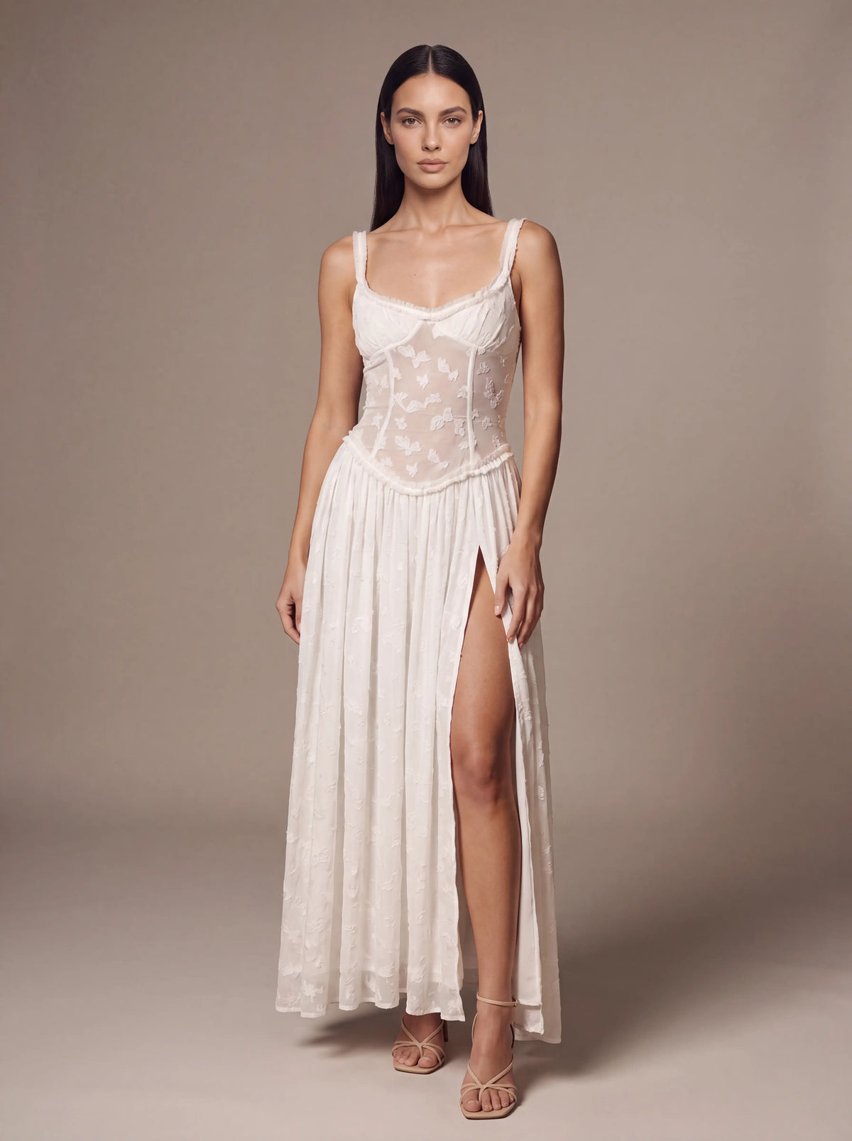 ALTHEA | CORSET MAXI DRESS - White