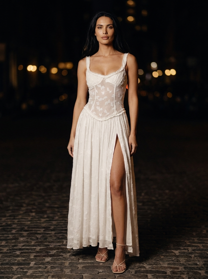 ALTHEA | CORSET MAXI DRESS - White