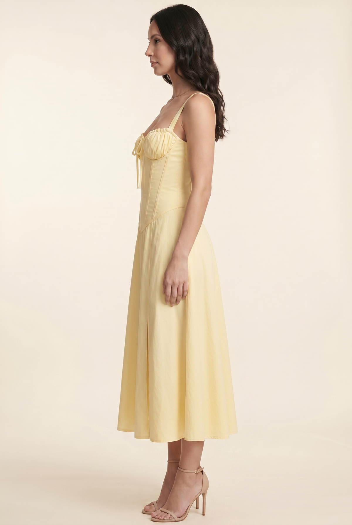 AMAIA | CORSET MIDI DRESS - Butter Yellow