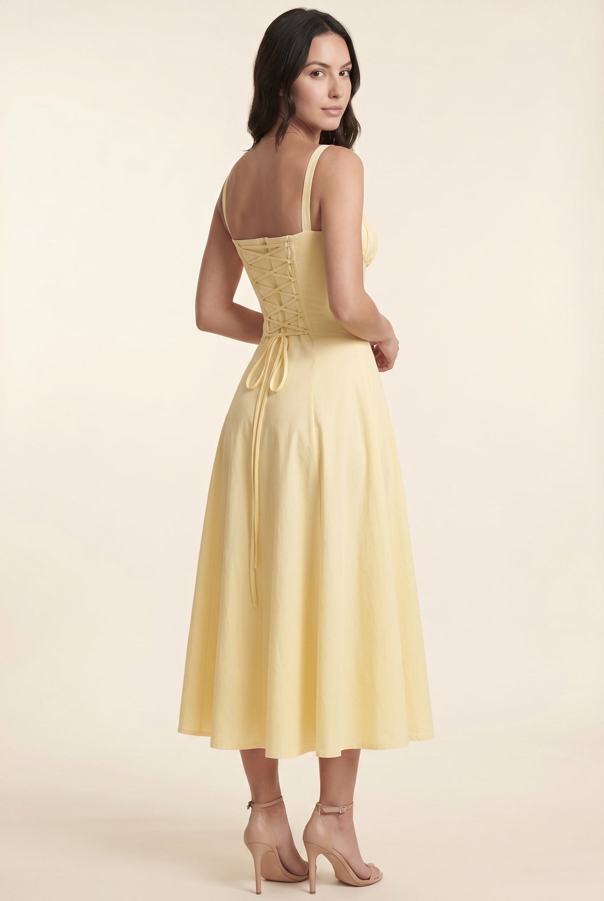 AMAIA | CORSET MIDI DRESS - Butter Yellow