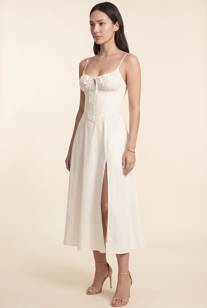 AMAIA | CORSET MIDI DRESS - Ivory