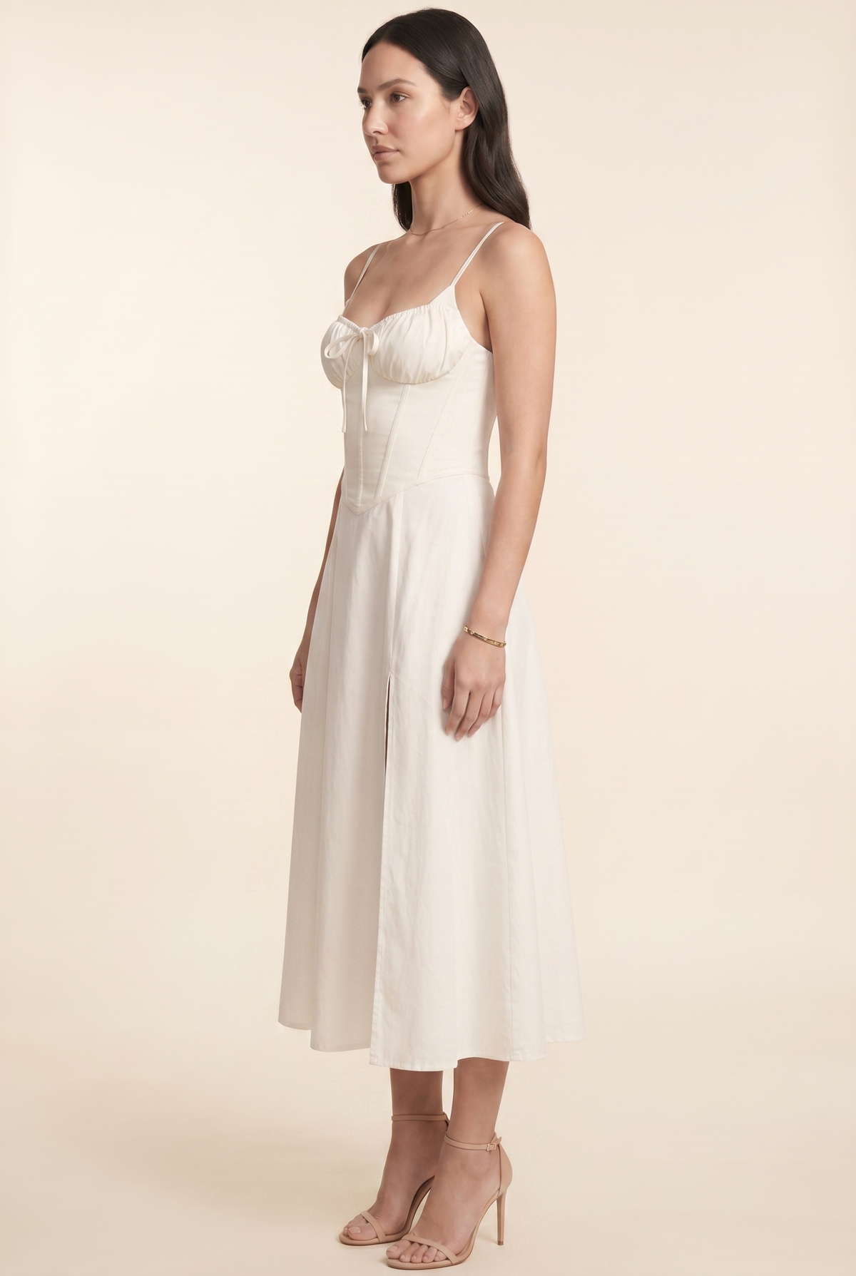 AMAIA | CORSET MIDI DRESS - Ivory