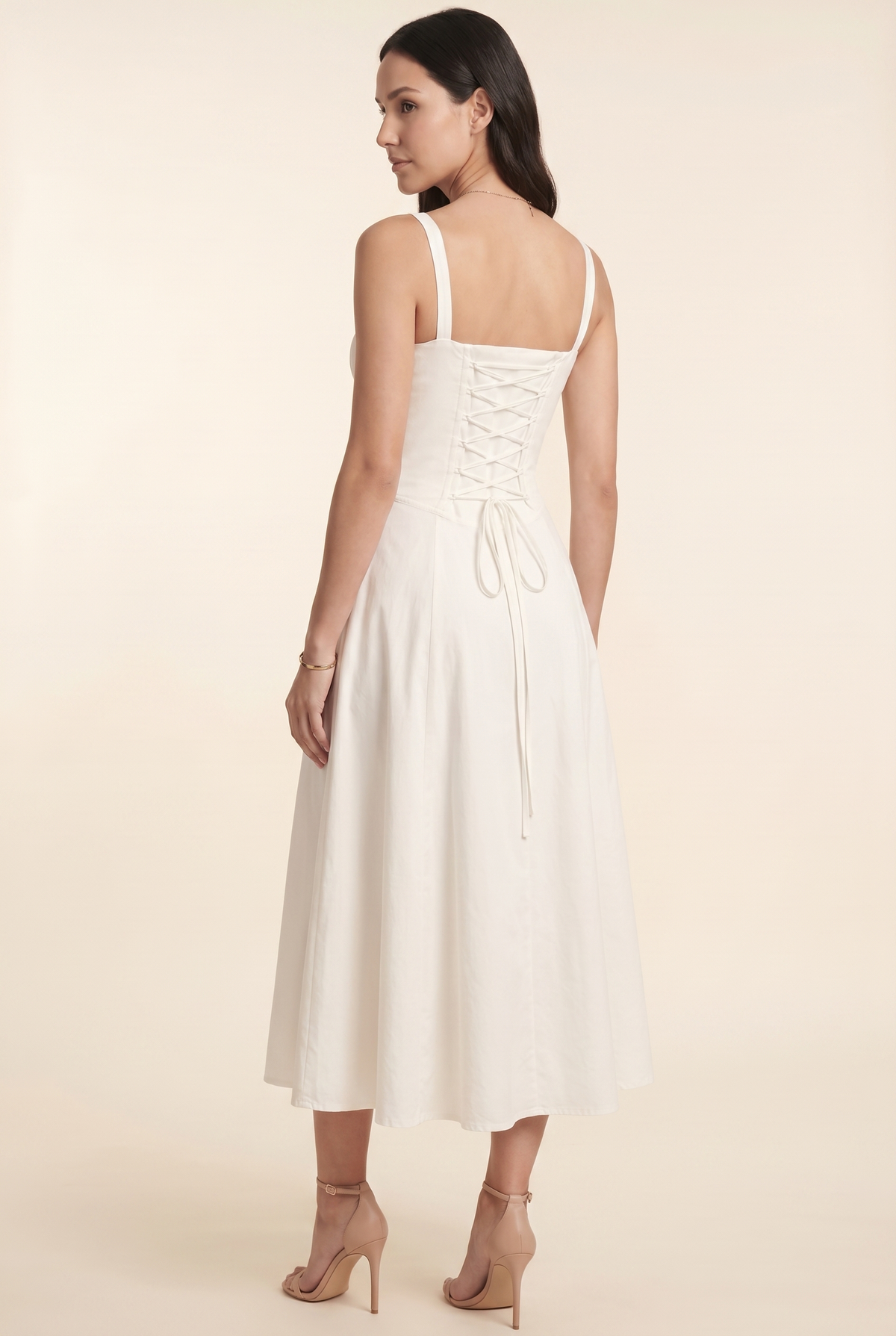 AMAIA | CORSET MIDI DRESS - Ivory