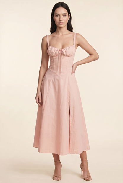 AMAIA | CORSET MIDI DRESS - Light Pink