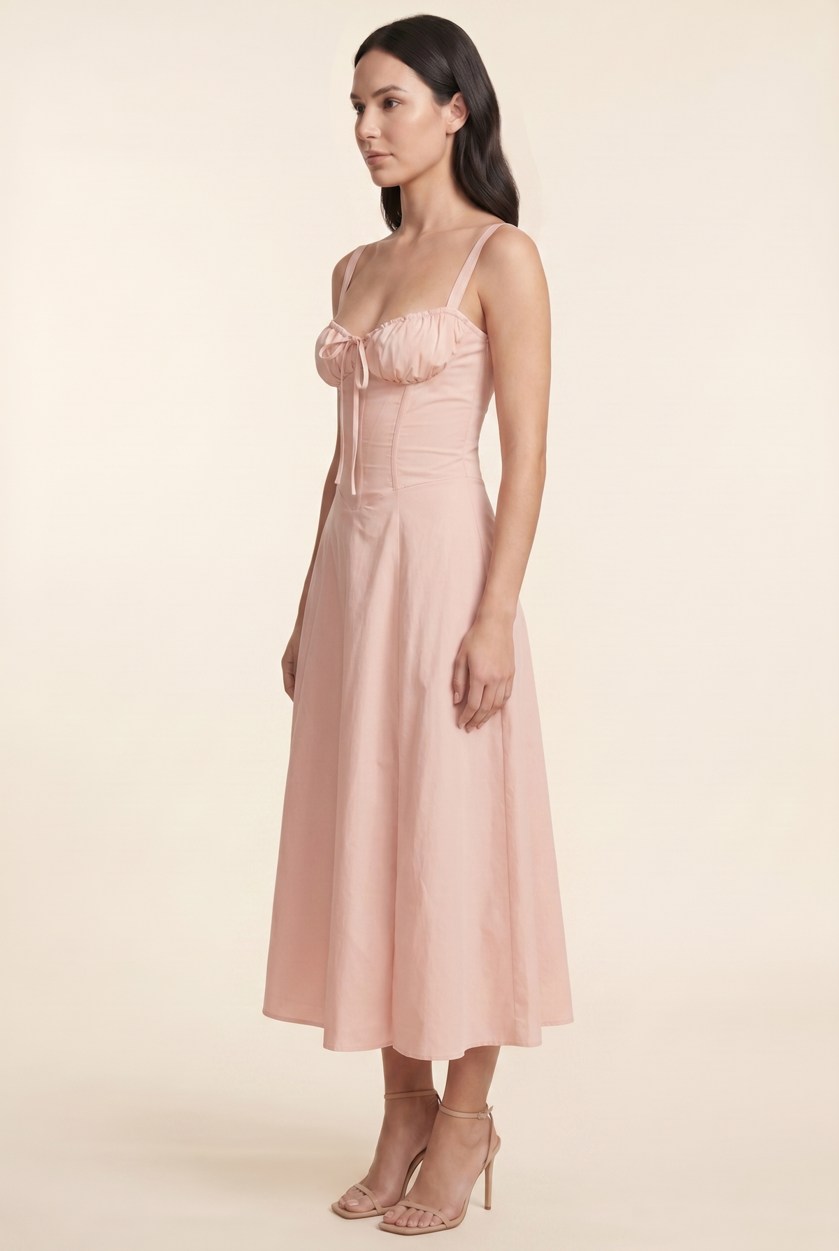 AMAIA | CORSET MIDI DRESS - Light Pink