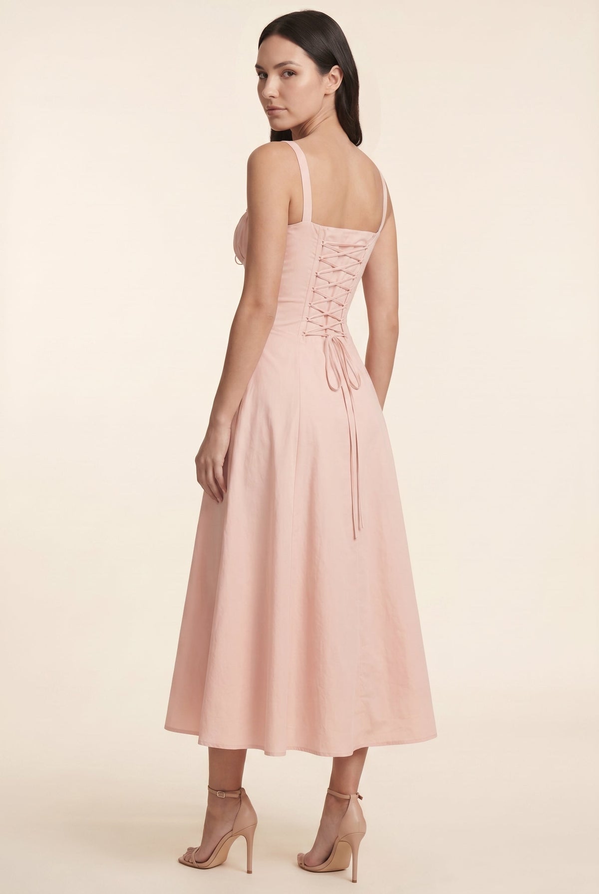AMAIA | CORSET MIDI DRESS - Light Pink