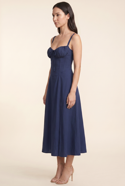 AMAIA | CORSET MIDI DRESS - Navy