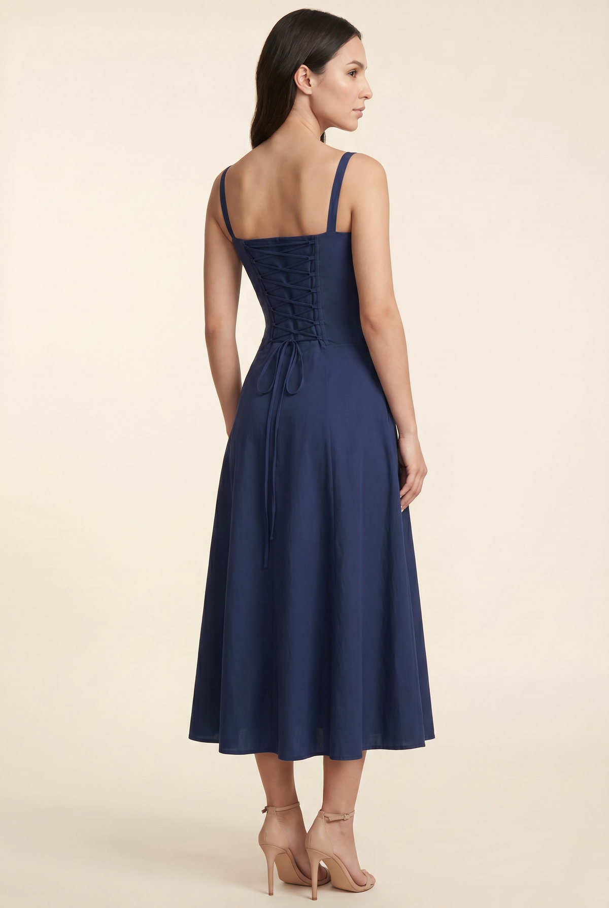 AMAIA | CORSET MIDI DRESS - Navy