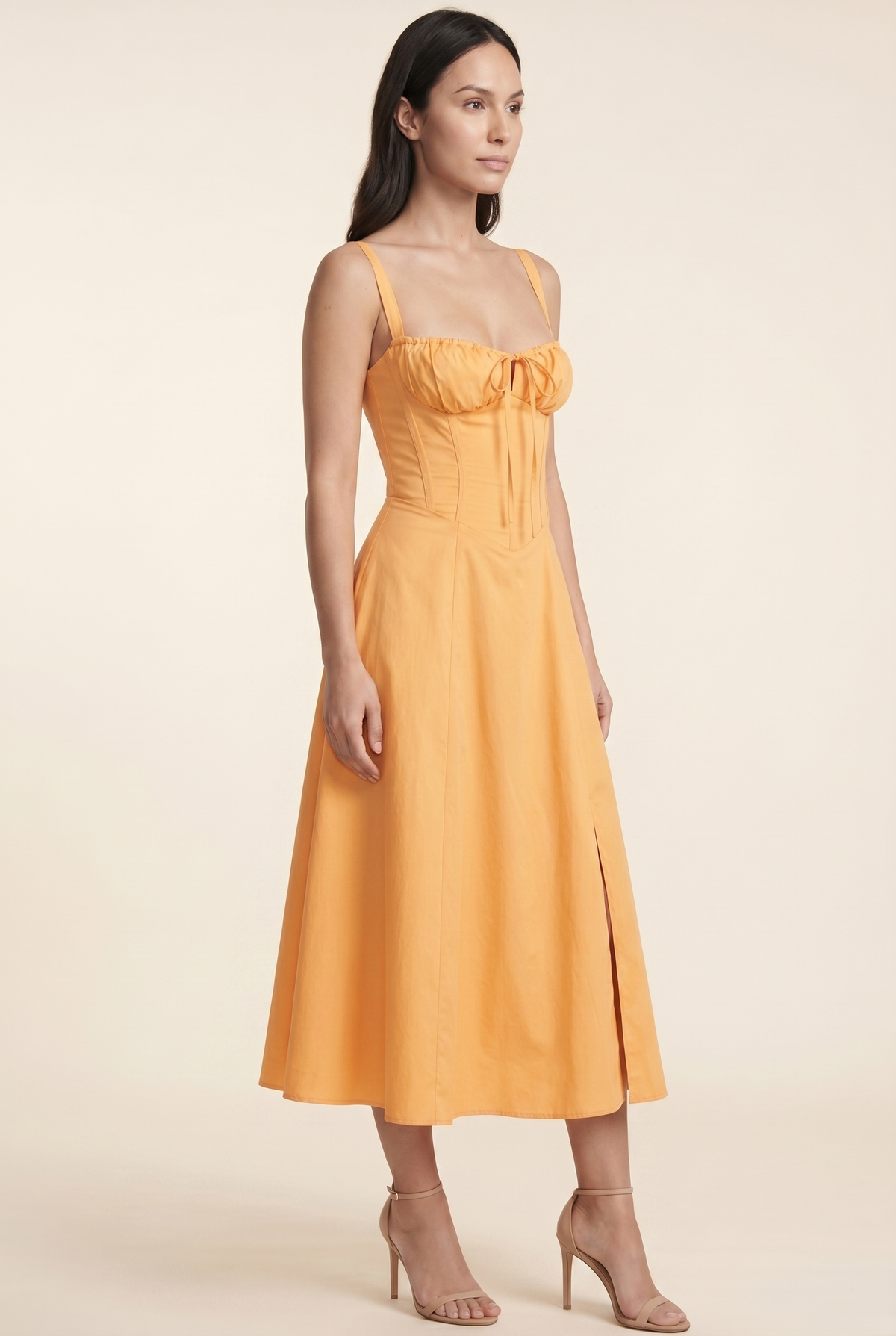 AMAIA | CORSET MIDI DRESS - Orange
