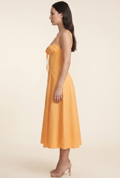 AMAIA | CORSET MIDI DRESS - Orange