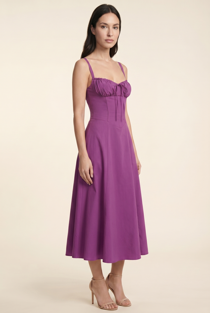 AMAIA | CORSET MIDI DRESS - Purple
