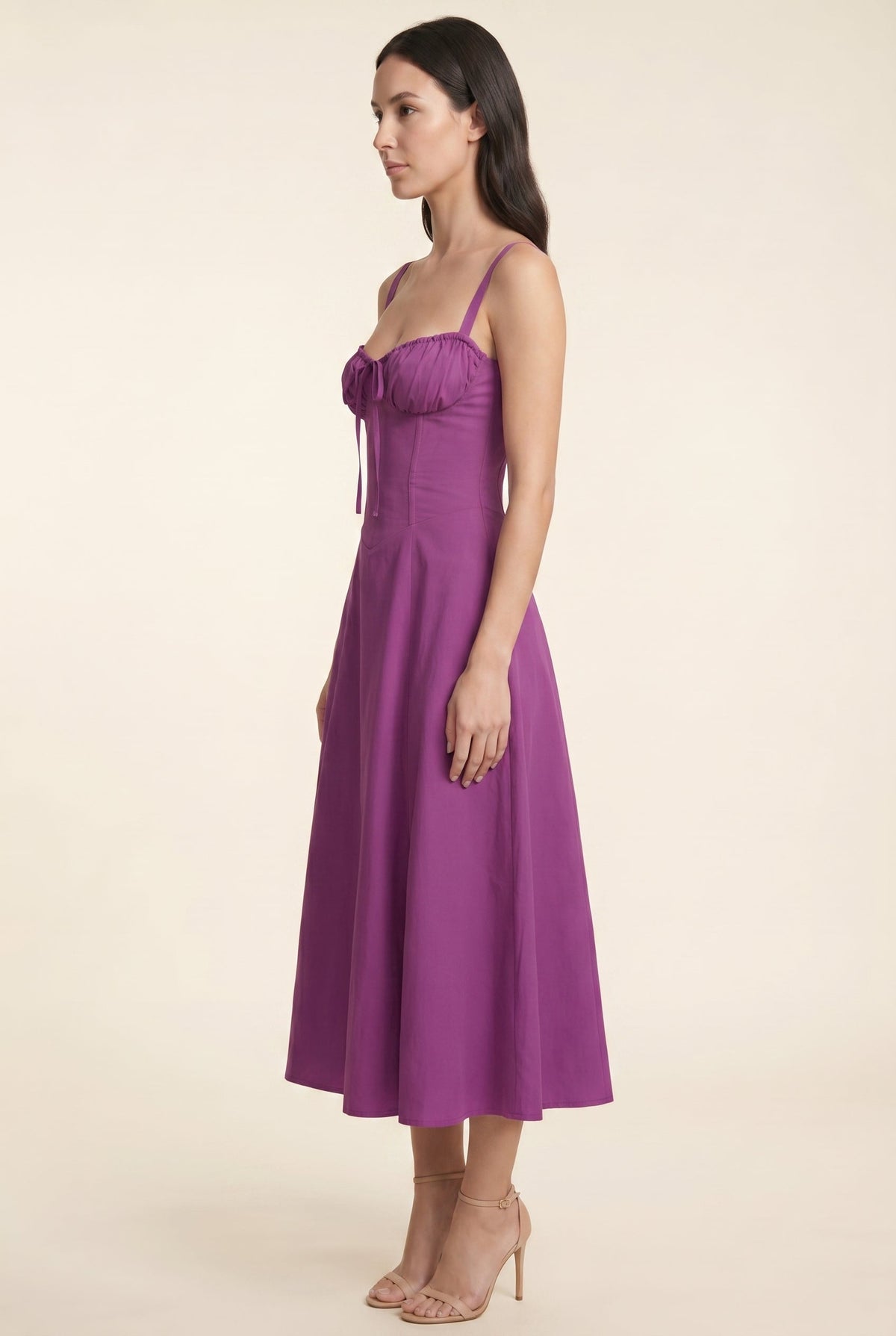 AMAIA | CORSET MIDI DRESS - Purple