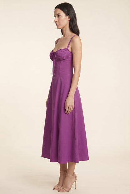 AMAIA | CORSET MIDI DRESS - Purple