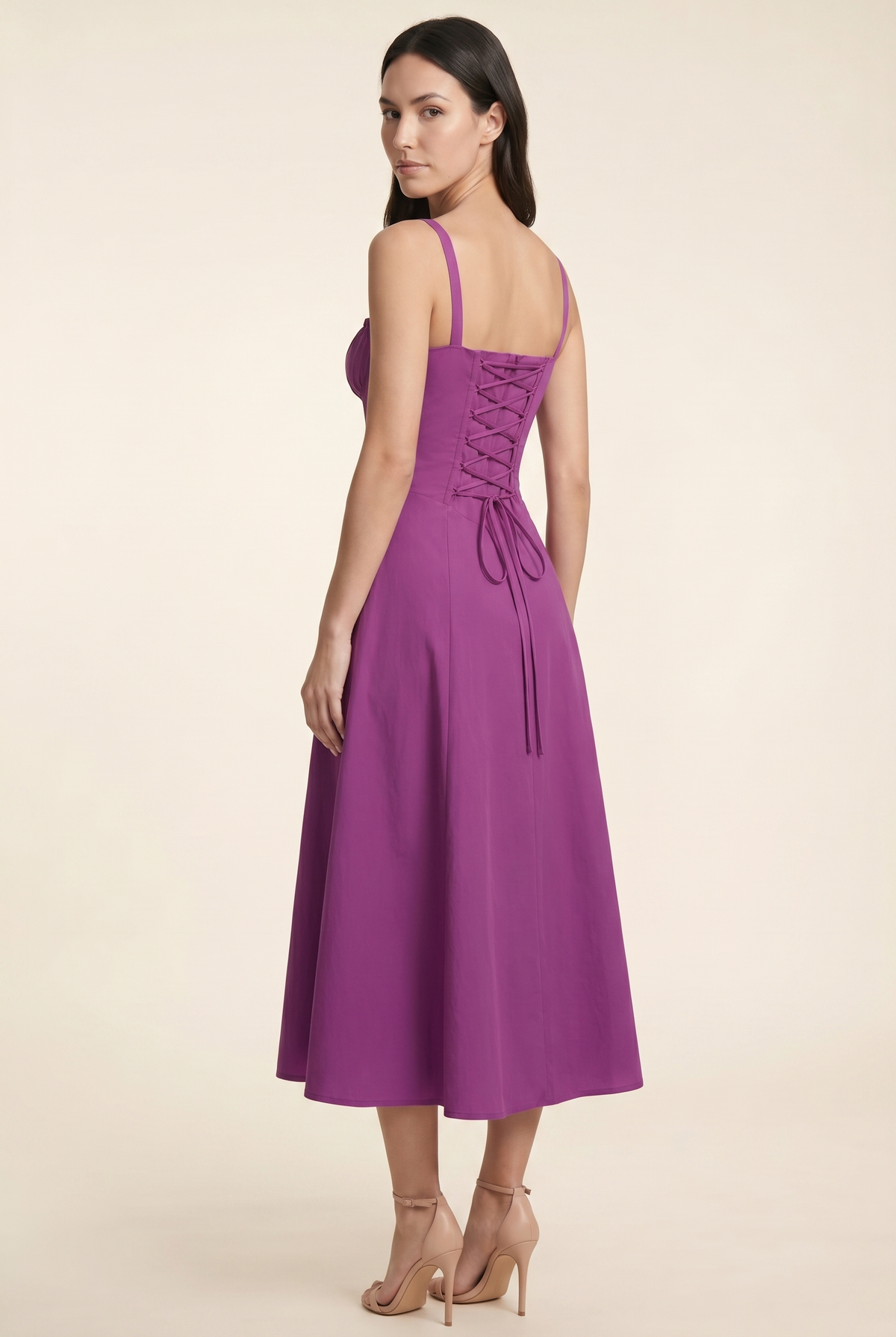 AMAIA | CORSET MIDI DRESS - Purple