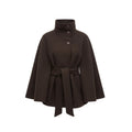 AMALIA | BELTED CAPE COAT - Brown