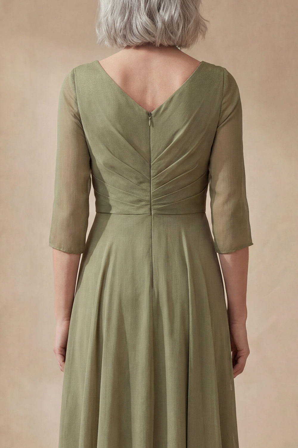 AMALIE | V NECK MIDI DRESS - Sage Green