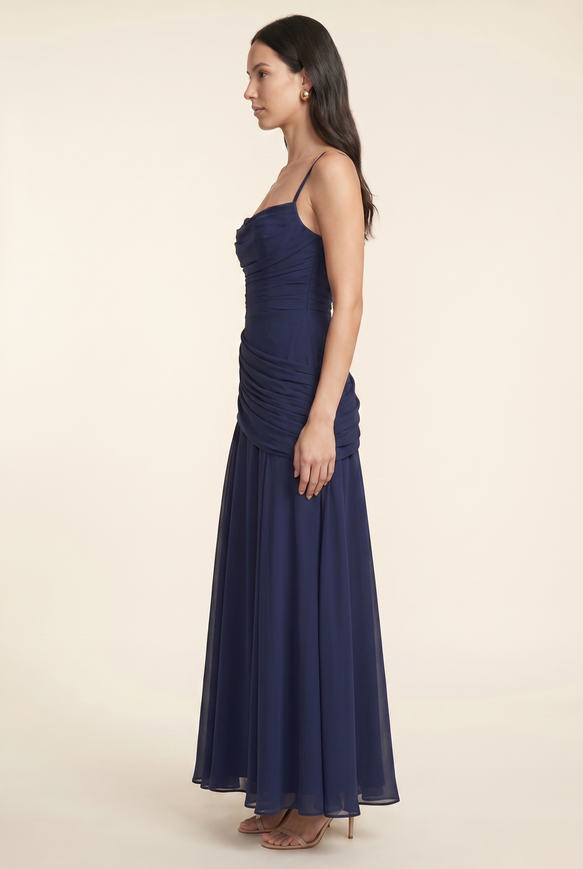AMANDINE | COWL NECK MAXI DRESS - Navy
