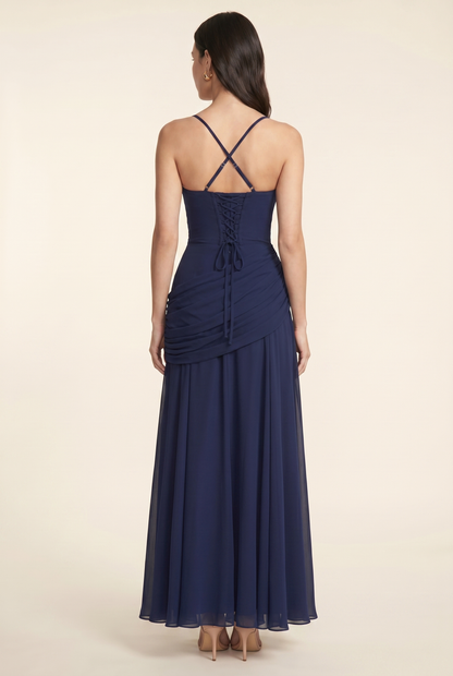 AMANDINE | COWL NECK MAXI DRESS - Navy