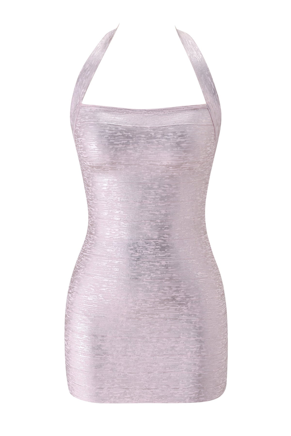 AMARIS | METALLIC BANDAGE MINI DRESS - Pink Pearl