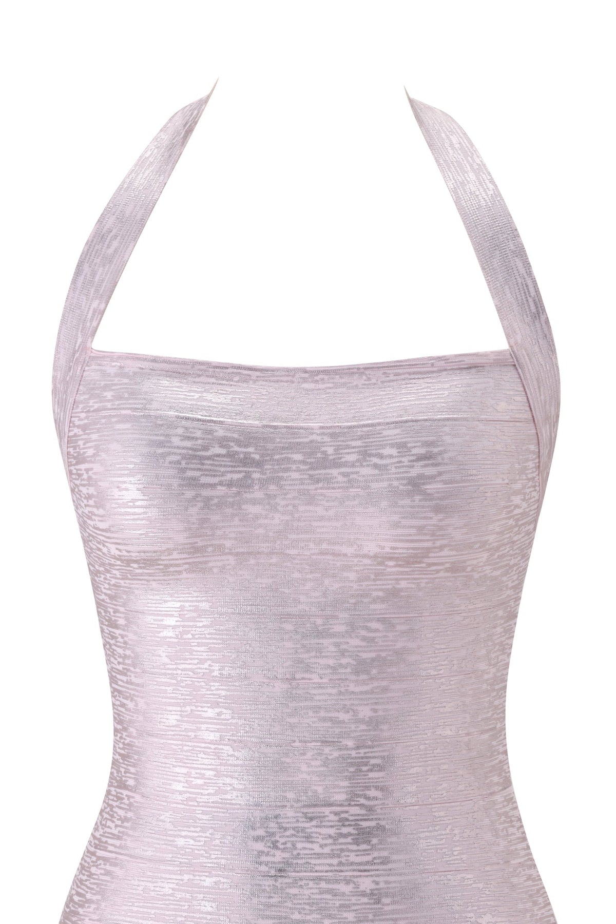 AMARIS | METALLIC BANDAGE MINI DRESS - Pink Pearl