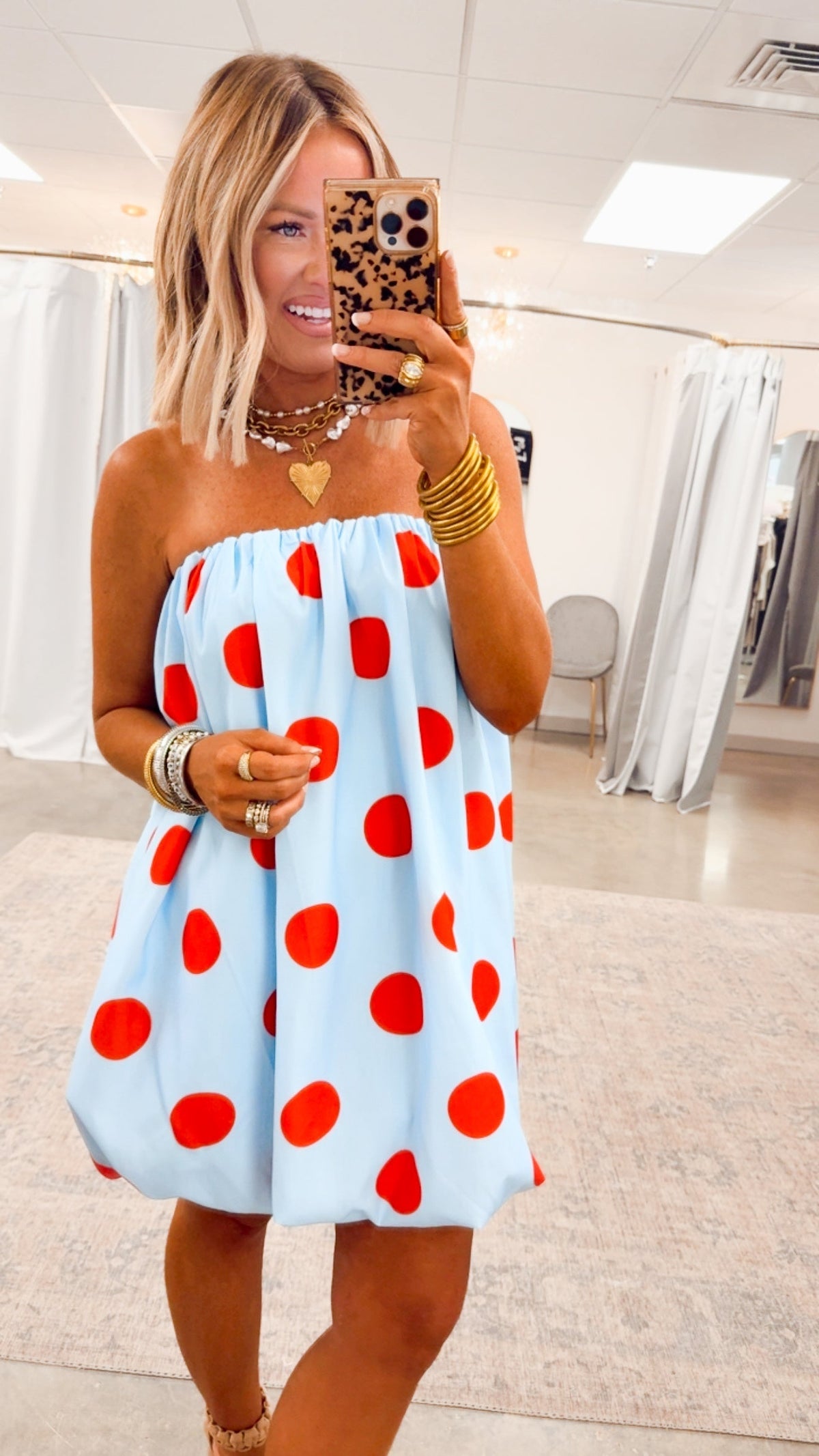 AMELINA | BUBBLE MINI DRESS - Sky Blue