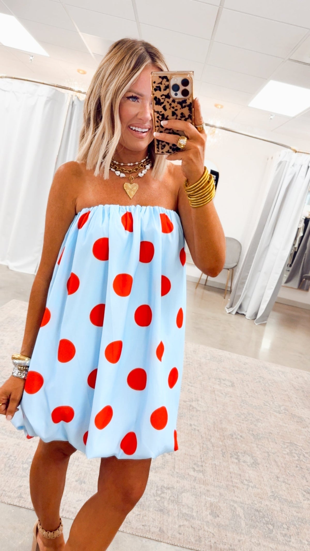 AMELINA | BUBBLE MINI DRESS - Sky Blue