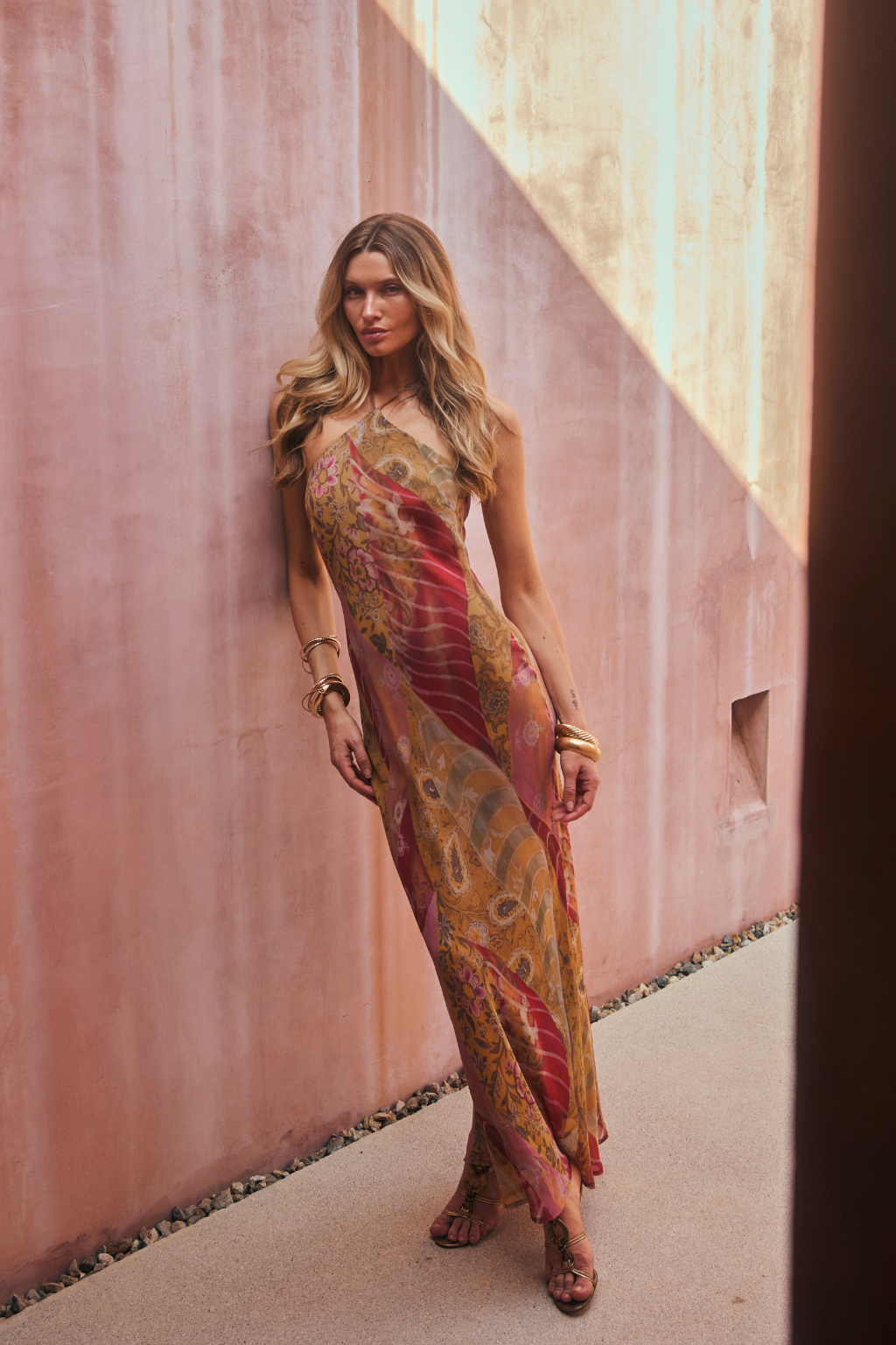 AMINTA | HALTER MAXI DRESS - Sunset