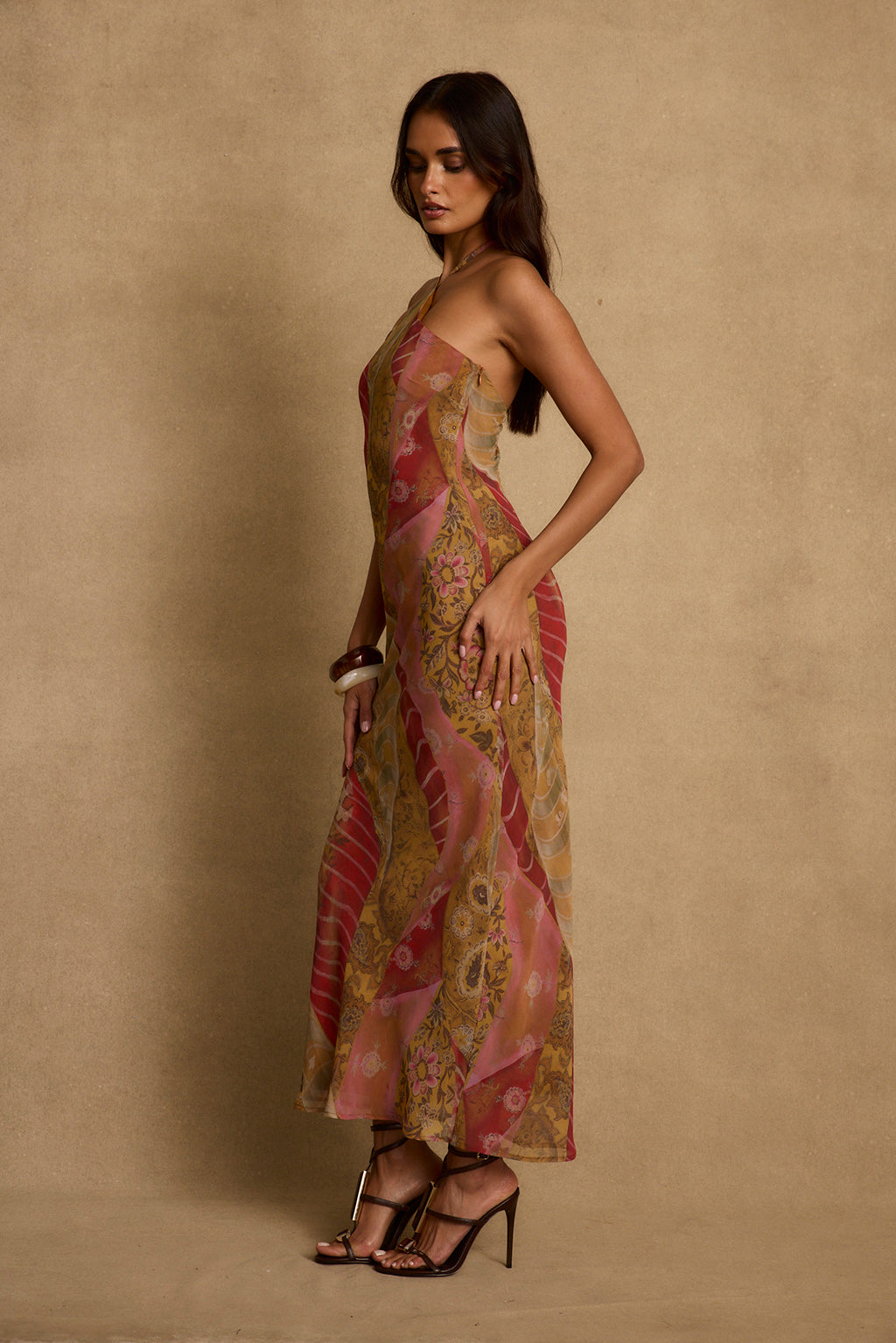 AMINTA | HALTER MAXI DRESS - Sunset