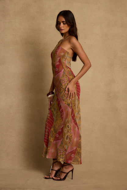 AMINTA | HALTER MAXI DRESS - Sunset