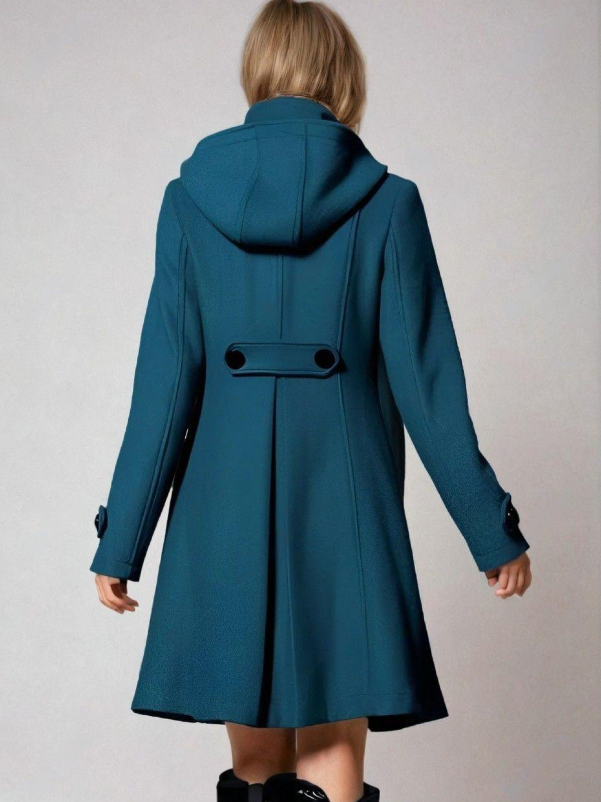 ANNALEE | A-LINE FUNNEL NECK COAT - Teal