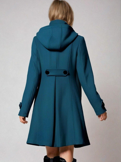 ANNALEE | A-LINE FUNNEL NECK COAT - Teal