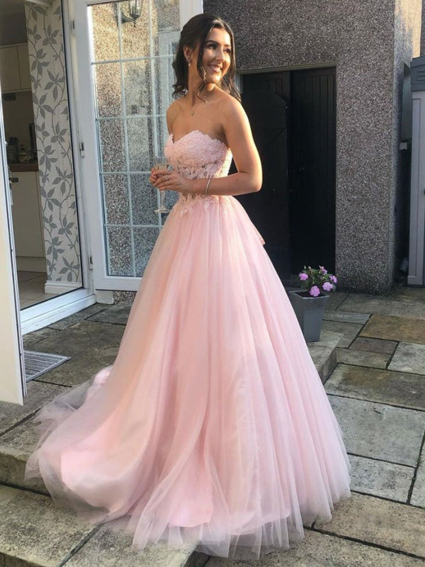 ANTHEA | LACE TULLE GOWN - Blush