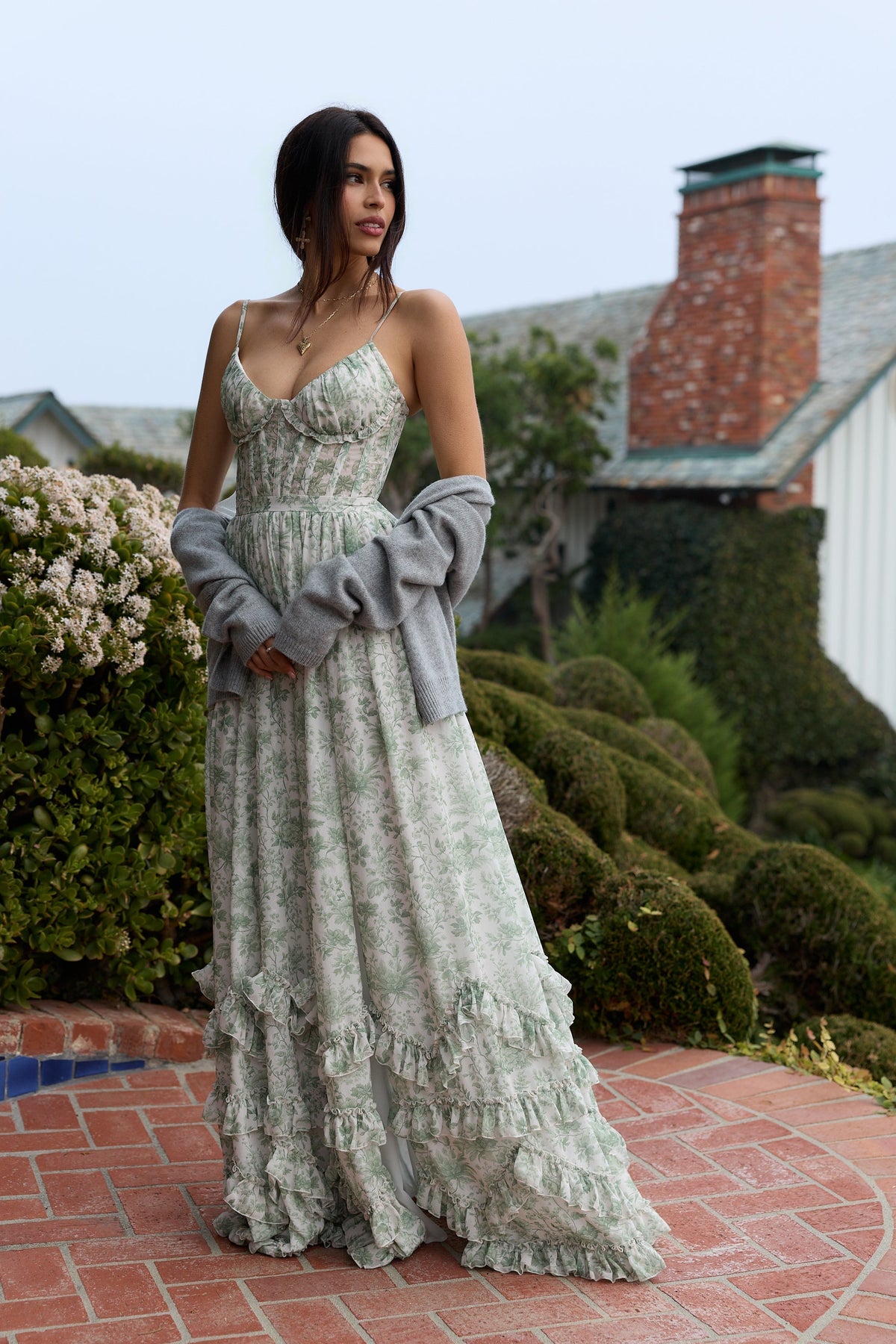 ASUNCION | CORSET MAXI DRESS - Sage Floral
