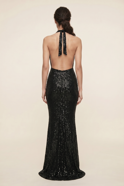 AUROLIA | SEQUIN MAXI DRESS - Black
