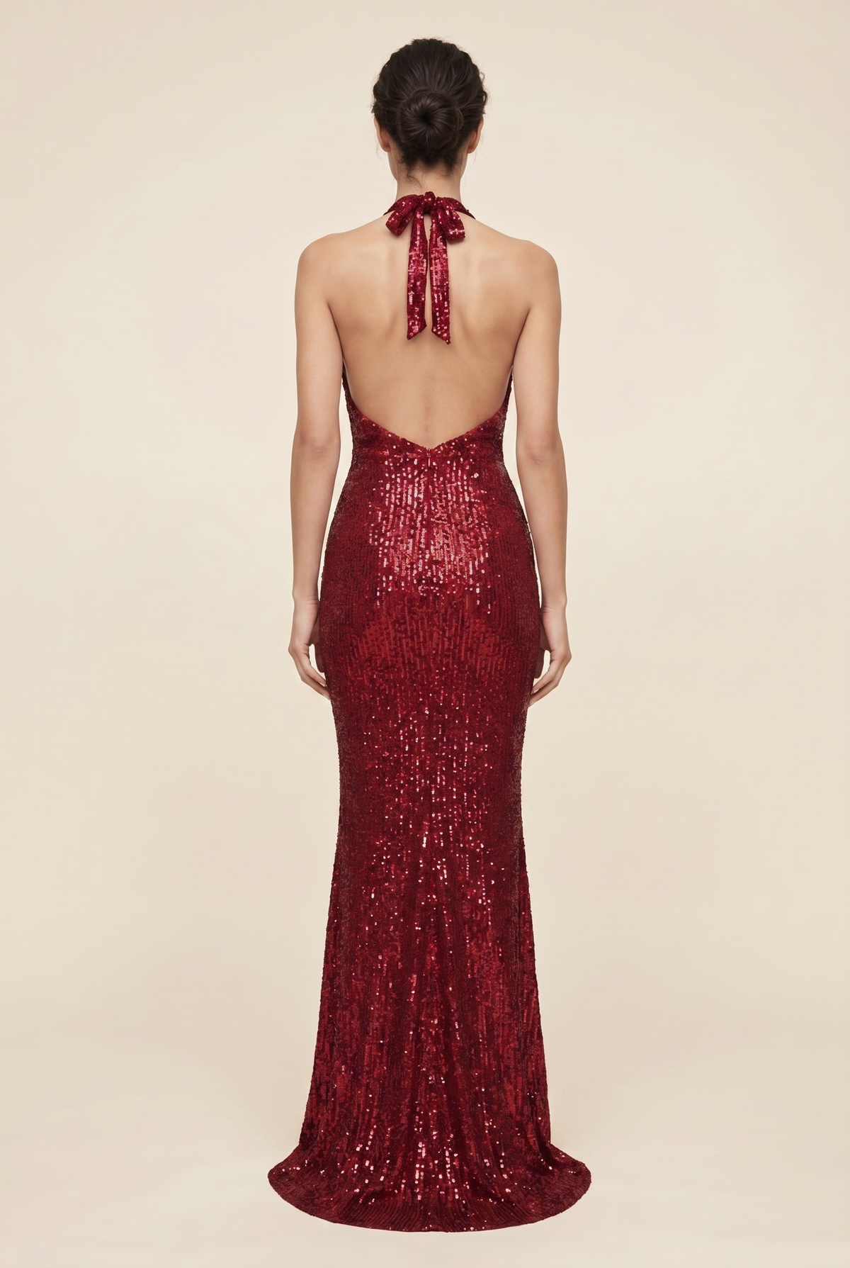 AUROLIA | SEQUIN MAXI DRESS - Deep Red