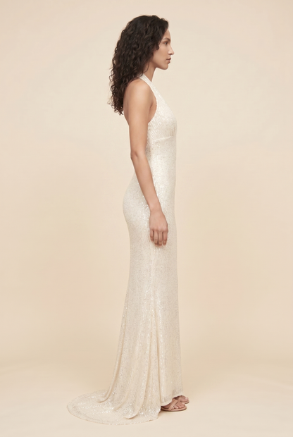 AUROLIA | SEQUIN MAXI DRESS - Ivory