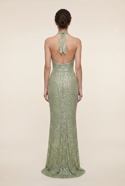 AUROLIA | SEQUIN MAXI DRESS - Sage Green