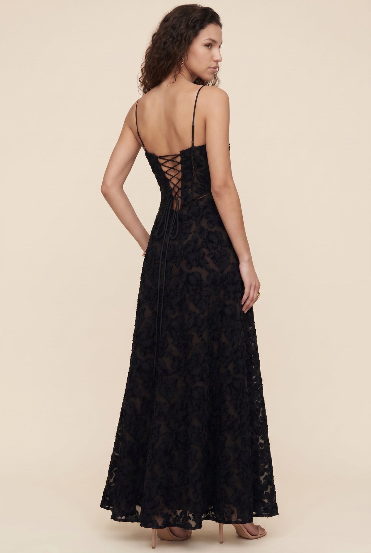 AURORE | LACE MAXI DRESS - Black