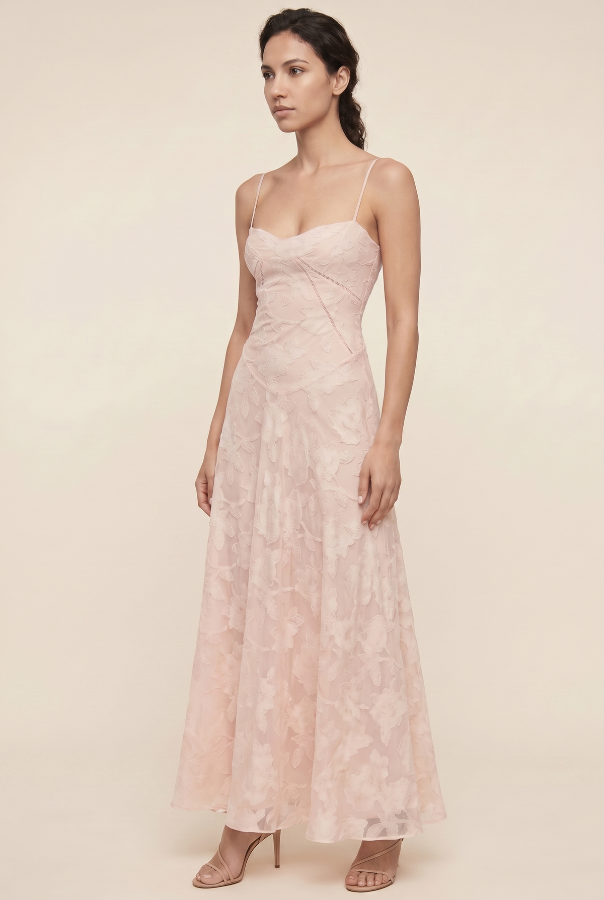 AURORE | LACE MAXI DRESS - Blush Pink