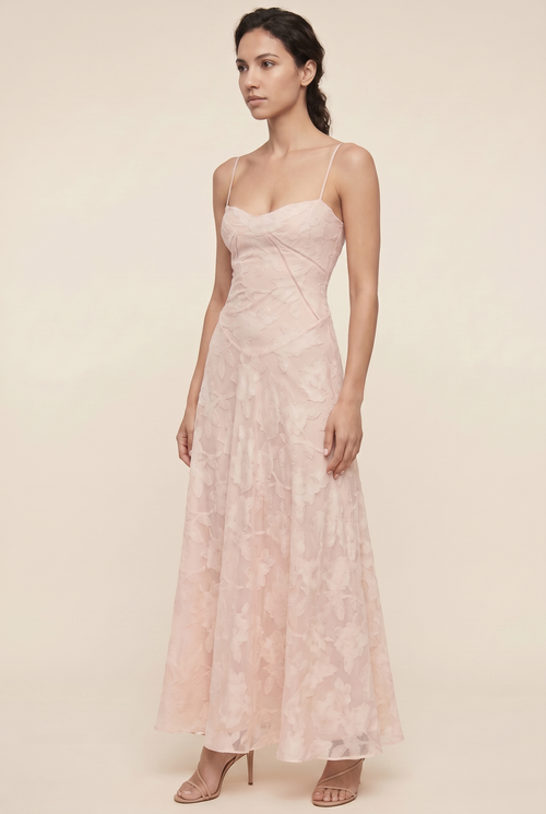 AURORE | LACE MAXI DRESS - Blush Pink
