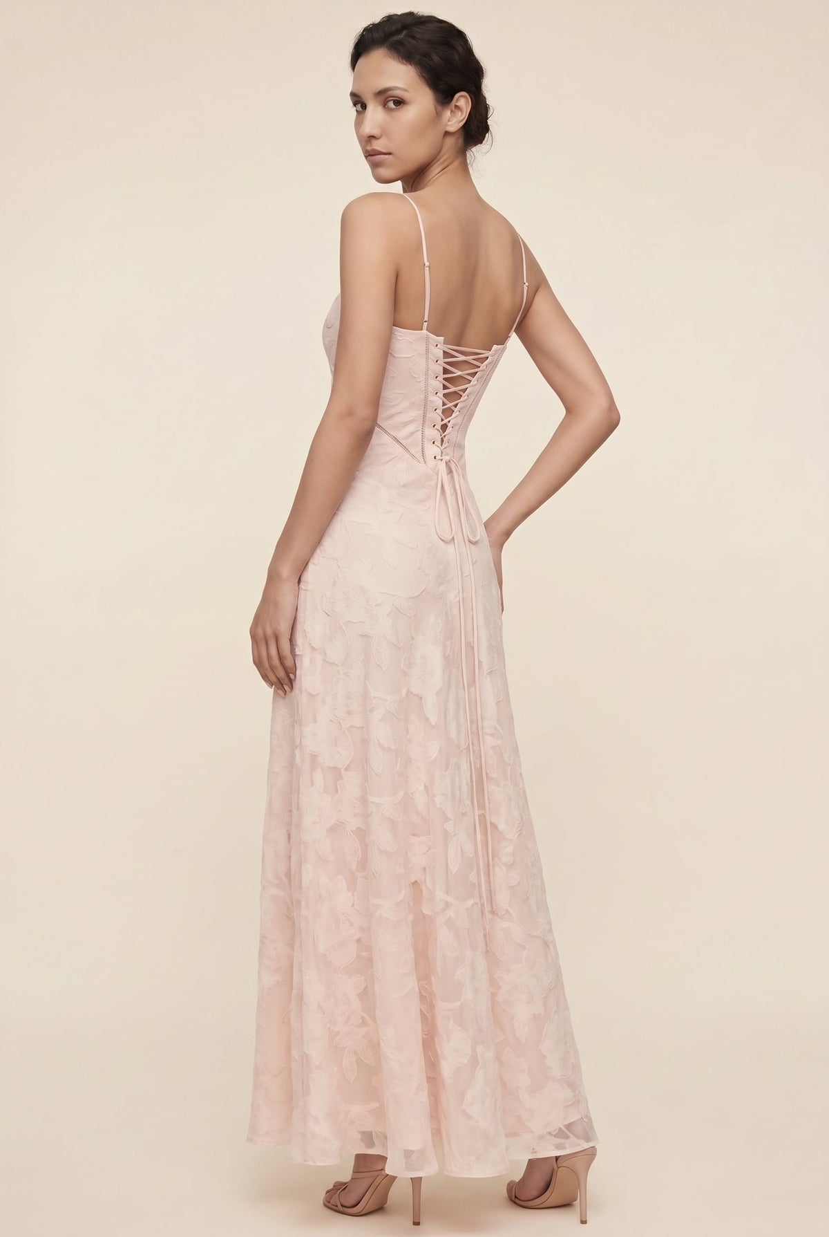 AURORE | LACE MAXI DRESS - Blush Pink