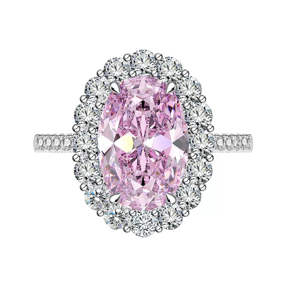 AVALYN | OVAL HALO RING - Pink