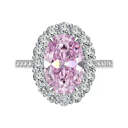 AVALYN | OVAL HALO RING - Pink