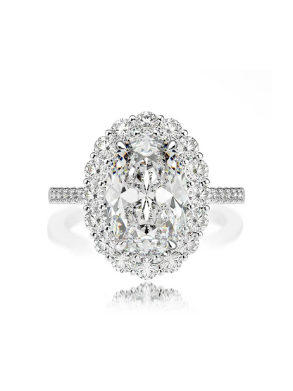 AVALYN | OVAL HALO RING - White