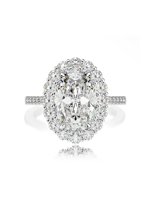 AVALYN | OVAL HALO RING - White