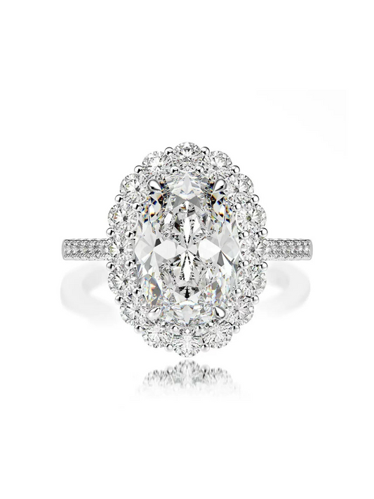 AVALYN | OVAL HALO RING - White
