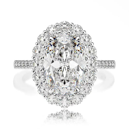 AVALYN | OVAL HALO RING - White