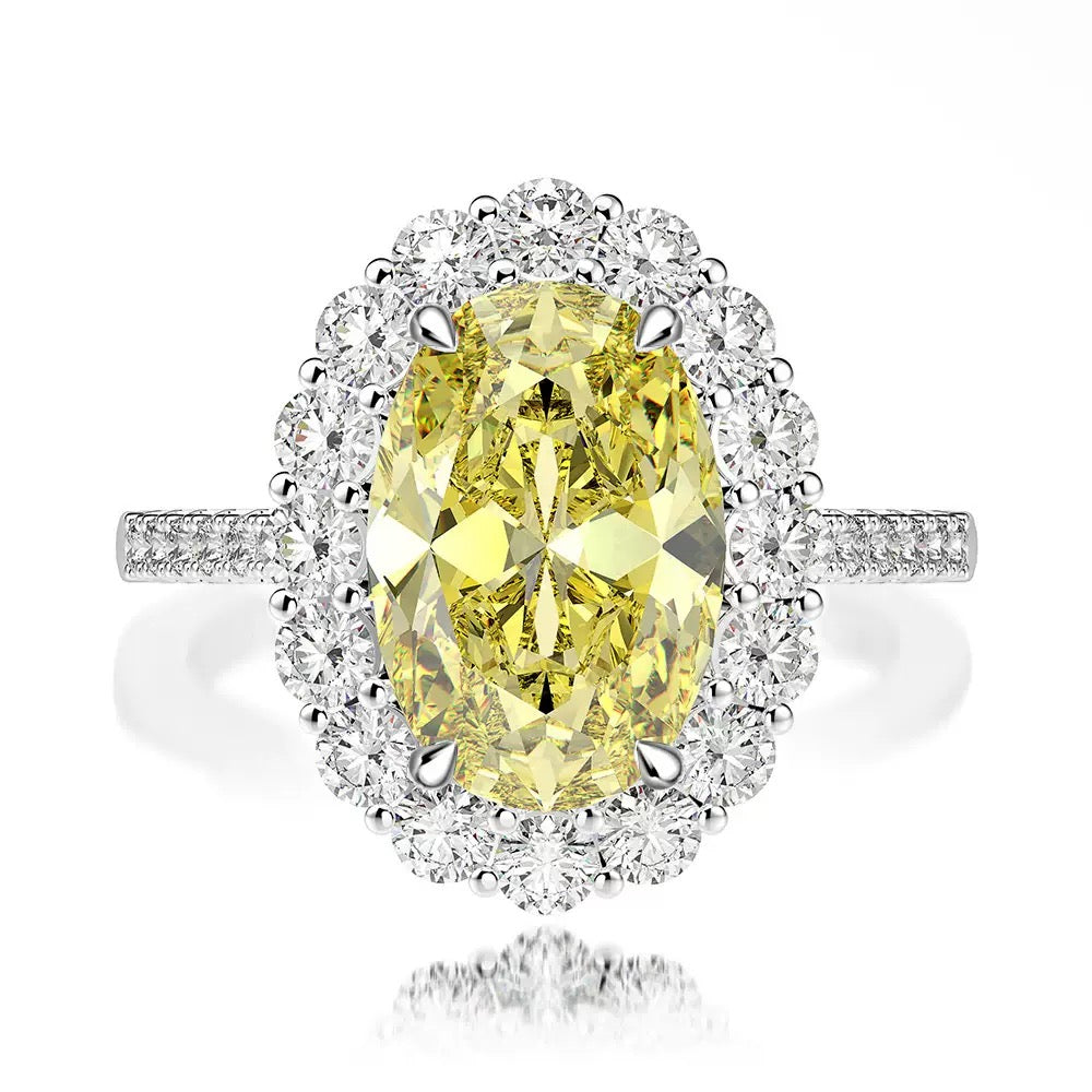 AVALYN | OVAL HALO RING - Yellow