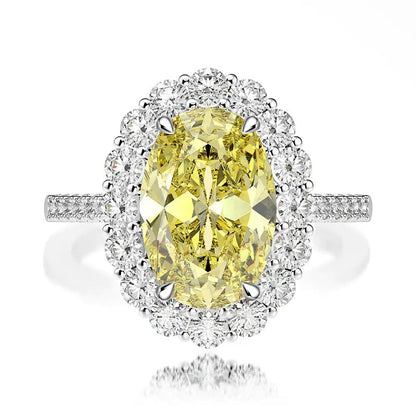 AVALYN | OVAL HALO RING - Yellow